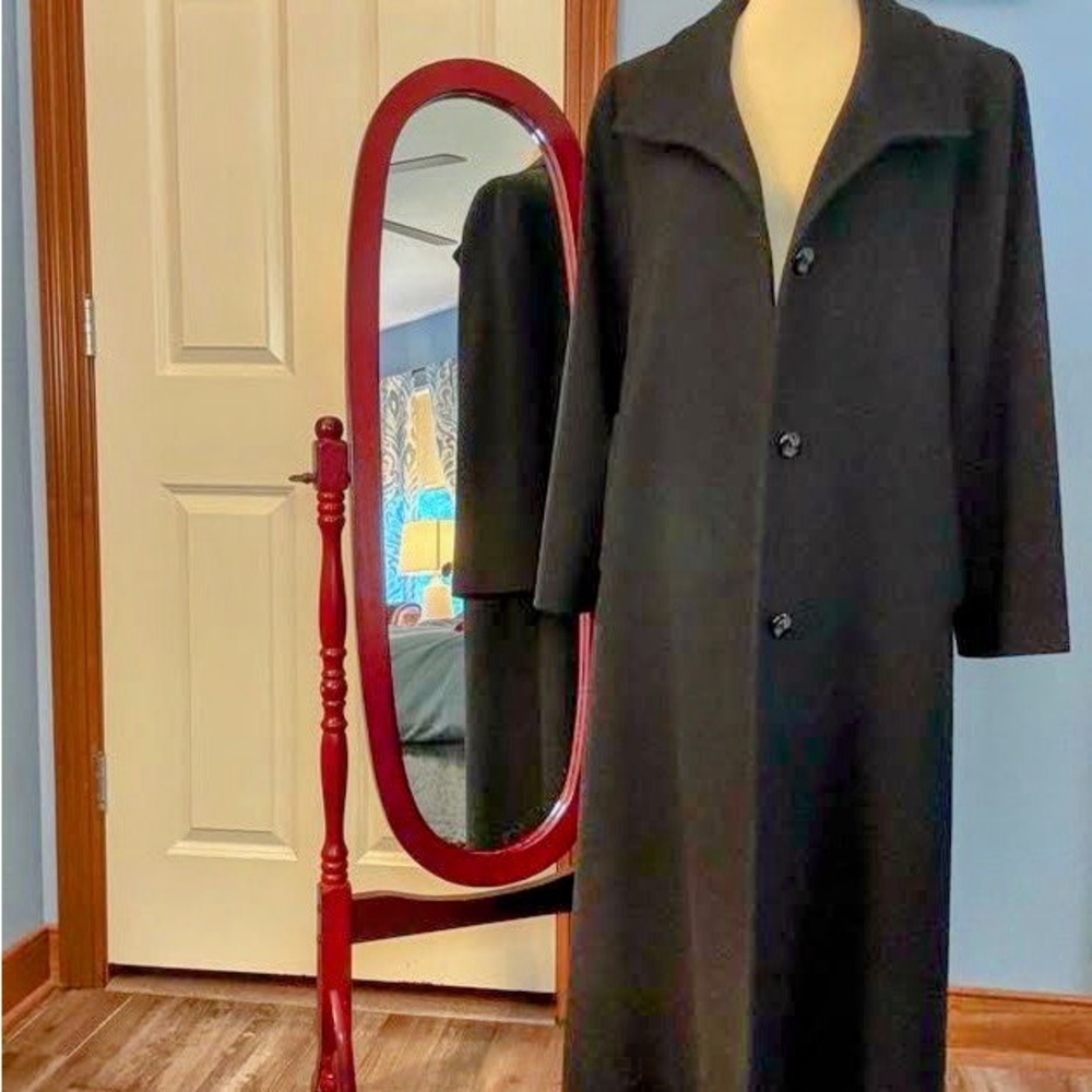 Nicole Miller Long Black Cashmere Coat